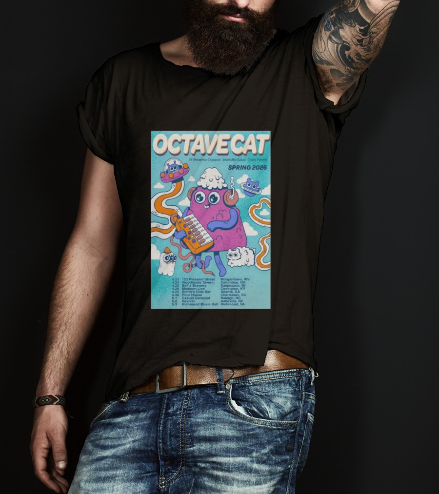 Octave Cat Tour 2026 Eli Winderman Jesse Miller Charlie Patierno T-Shirt