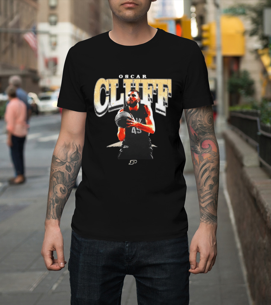 Oscar Cluff Purdue Boilermakers Basketball Player Number 45 T-Shirt