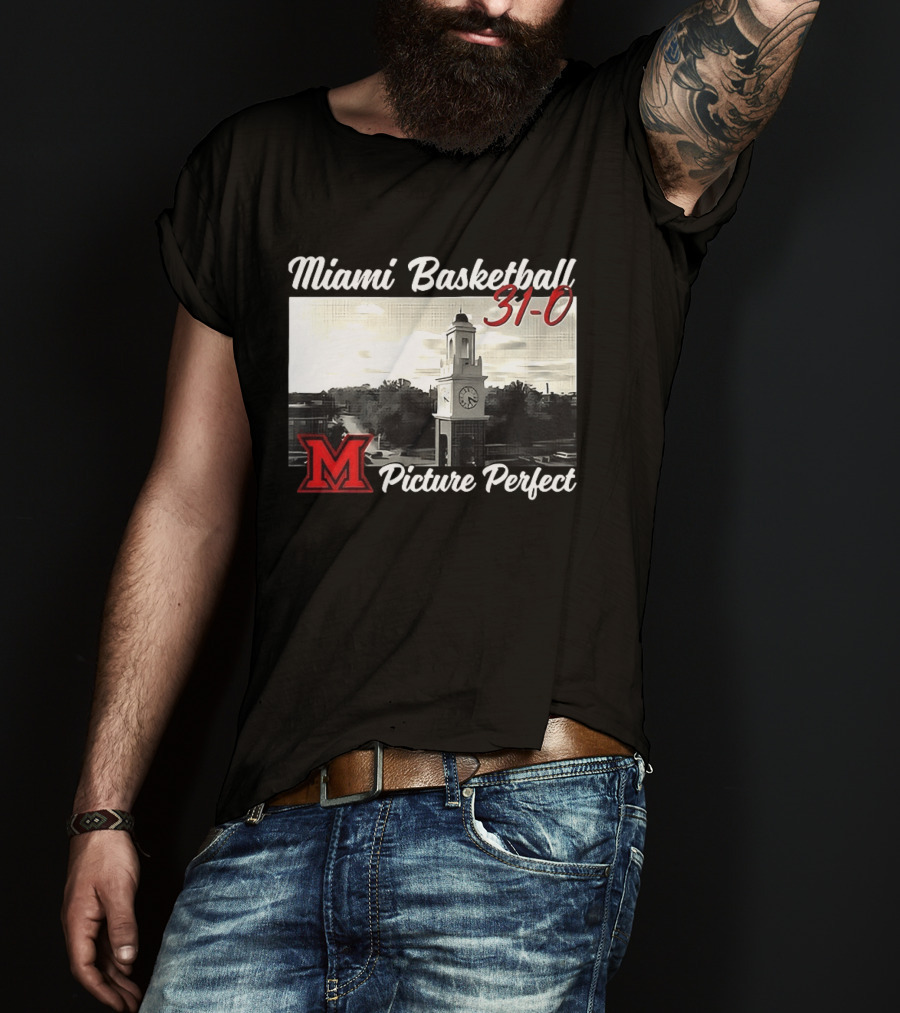 Miami Basketball 31 0 Picture Perfect M Tower T-Shirt