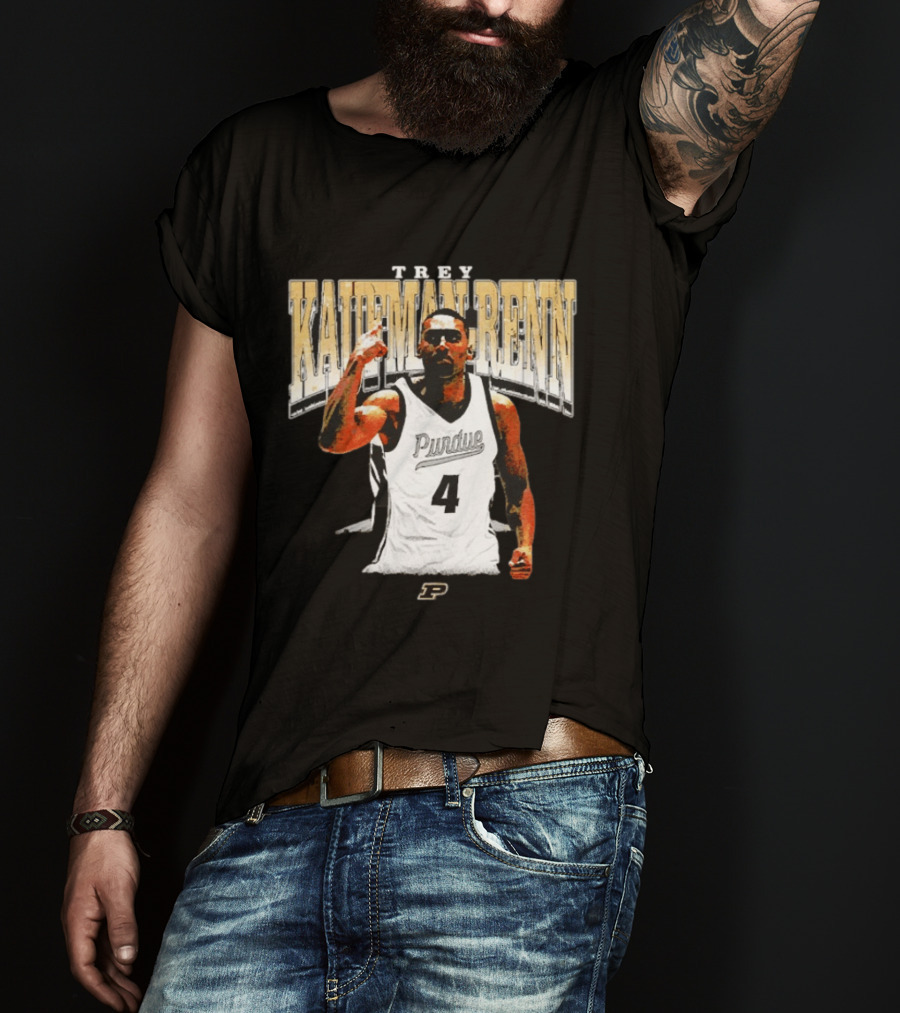 Trey Kaufman Renn Purdue Boilermakers Basketball Number 4 T-Shirt