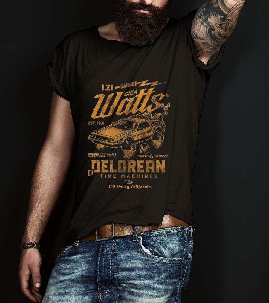 1.21 Giga Watts Delorean Time Machine Established 1985 T-Shirt