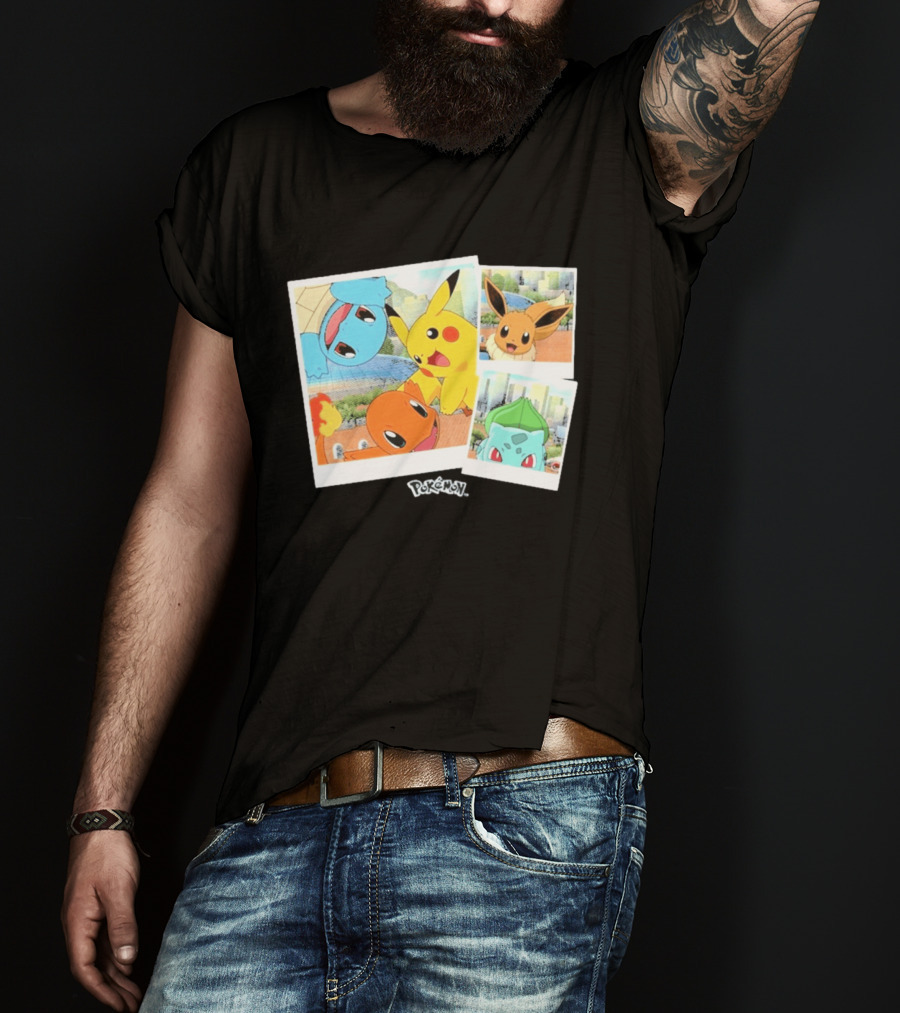 Pokemon Squirtle Pikachu Charmander Waterfront Adventure T-Shirt