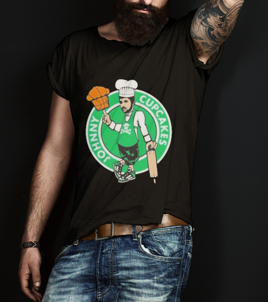 Johnny Cupcakes Chef Basketball Player With Rolling Pin And Basketball Cupcake T-Shirt