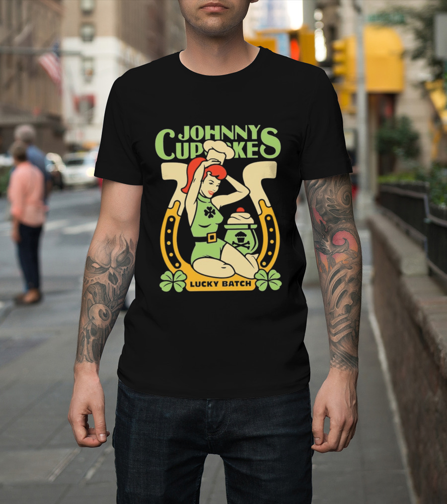 Johnny Cupcakes Lucky Batch Pin Up Girl Horseshoe T-Shirt