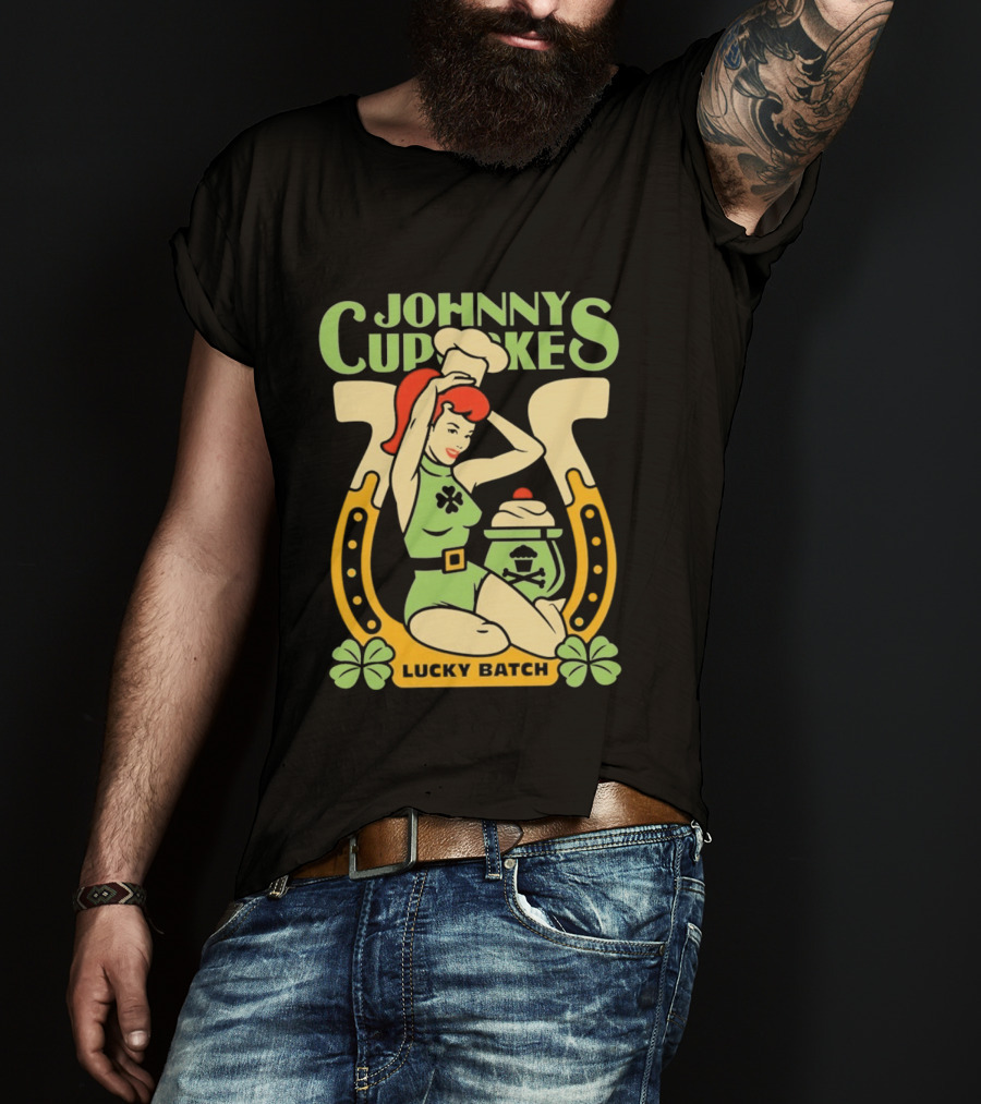 Johnny Cupcakes Lucky Batch Pin Up Girl Horseshoe T-Shirt