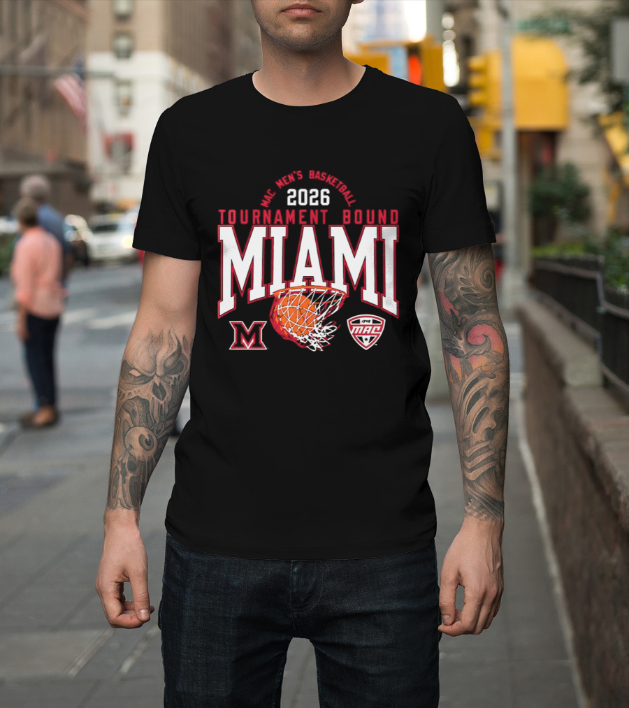 Miami RedHawks Men's Basketball 2026 Tournament Bound MAC Champions T-Shirt