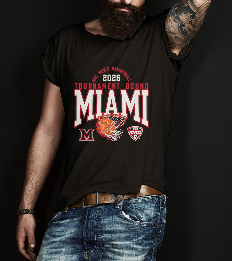 Miami RedHawks Men's Basketball 2026 Tournament Bound MAC Champions T-Shirt