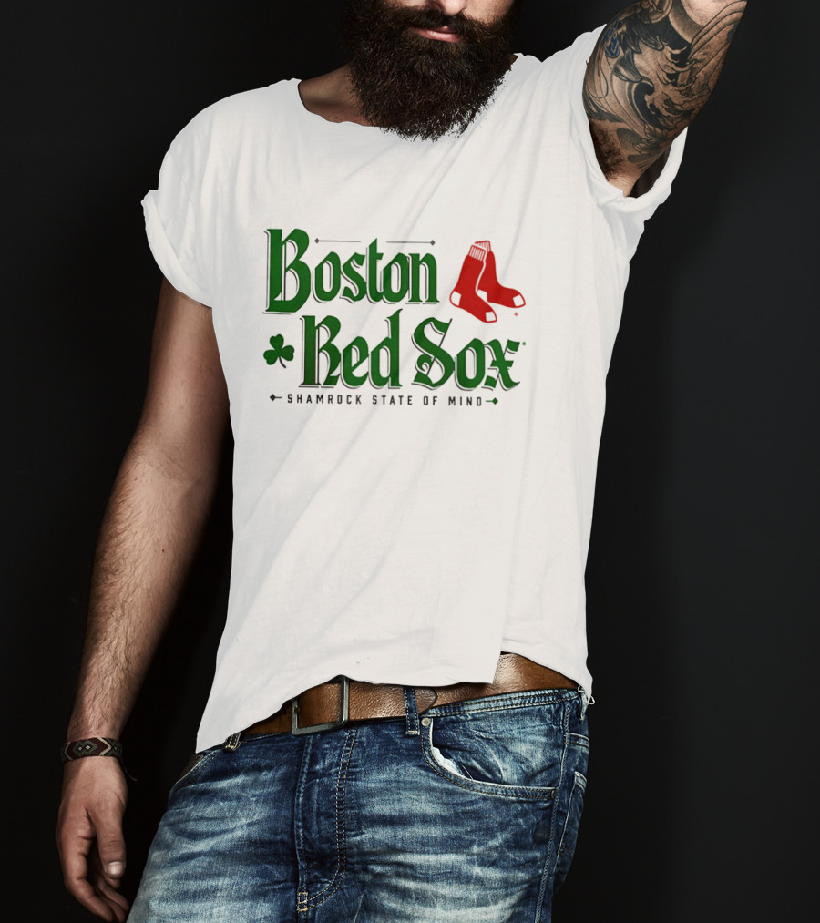 Boston Red Sox Shamrock State Of Mind Saint Patrick's Day Sock T-Shirt