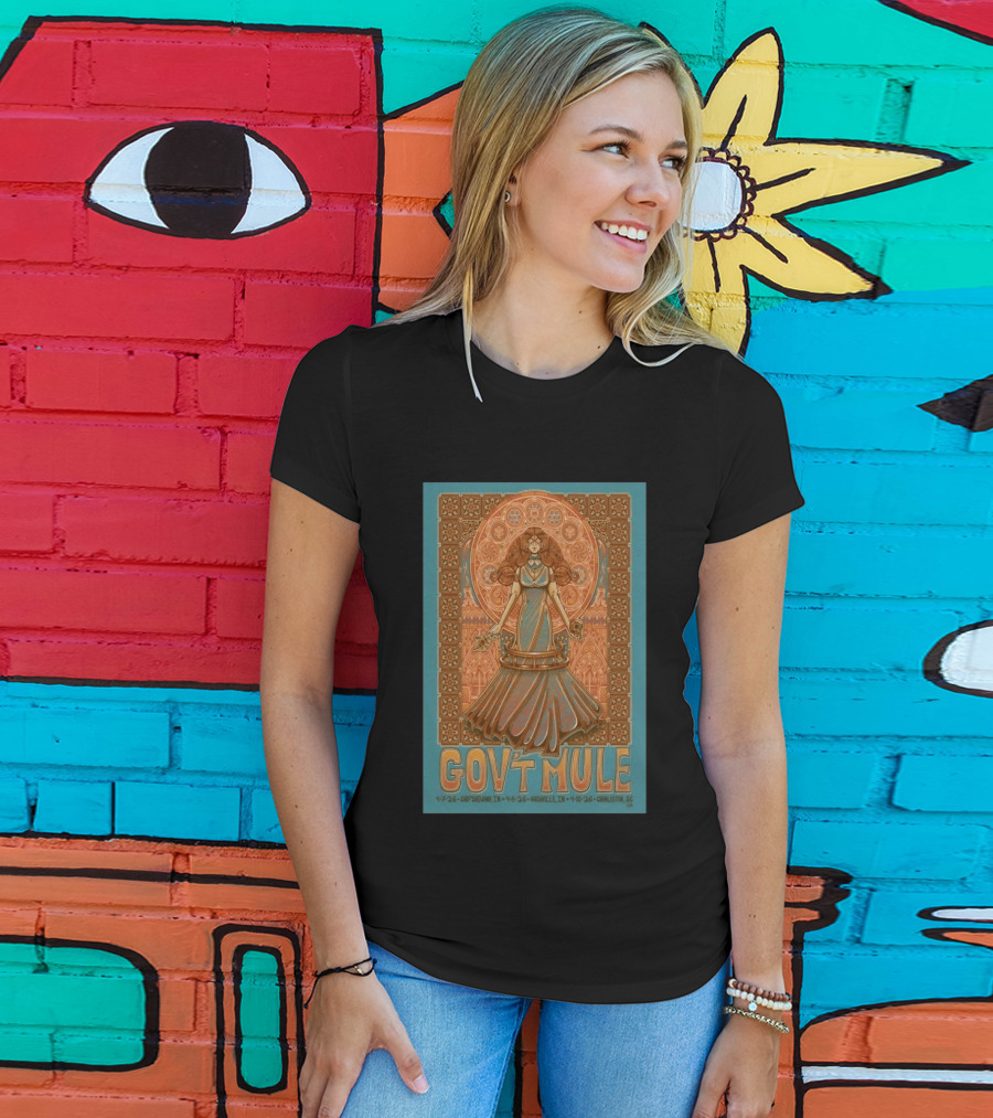 Gov't Mule April 7 8 10 2026 Shipshewana Nashville Charleston Concert Vintage Art Nouveau T-Shirt