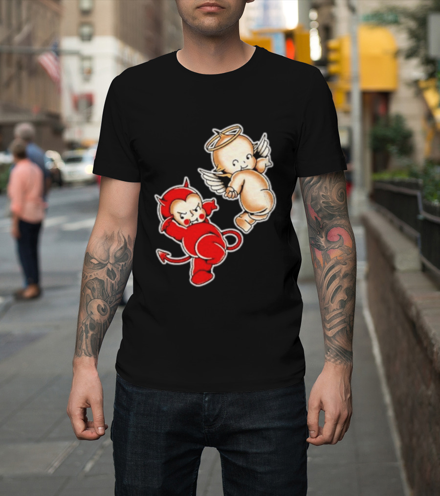Kewpie Baby Devil Angel Cherubs Vintage Style Cute Cartoon Characters T-Shirt