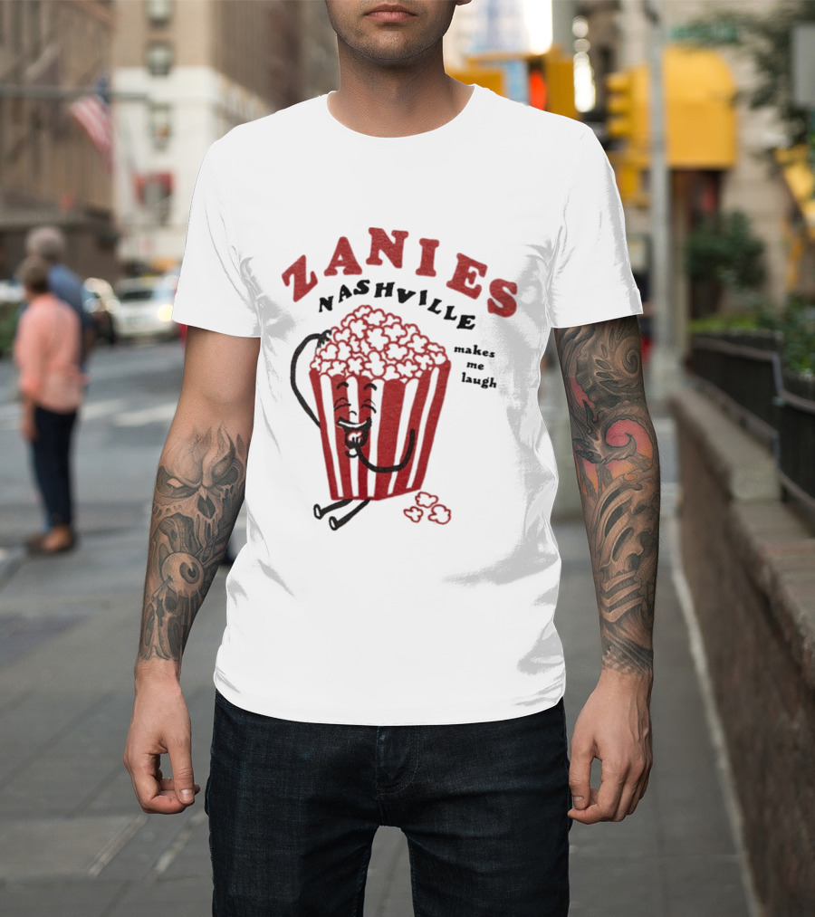 Zanies Nashville Makes Me Laugh Popcorn Cartoon T-Shirt