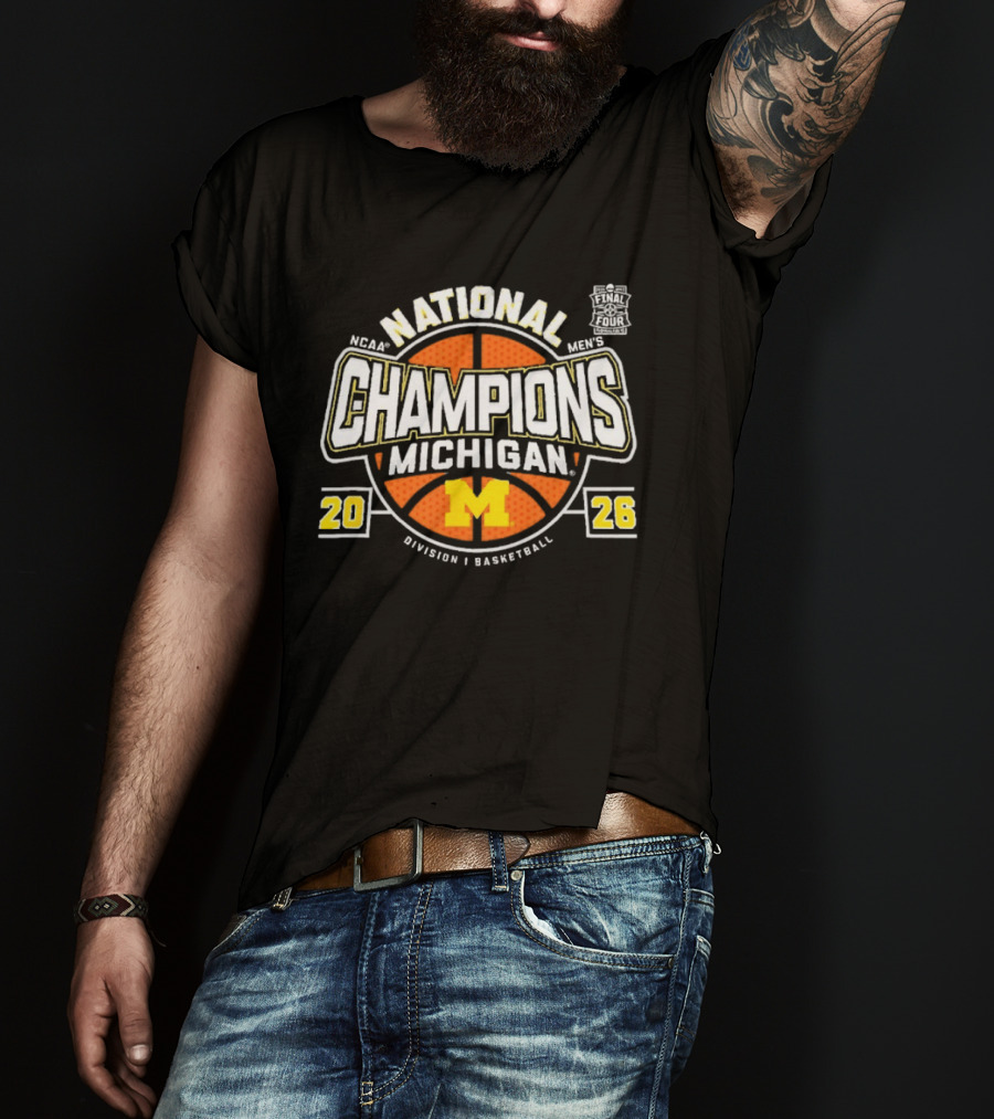 Michigan Wolverines NCAA National Champions 2026 Division I Men's Basketball T-Shirt