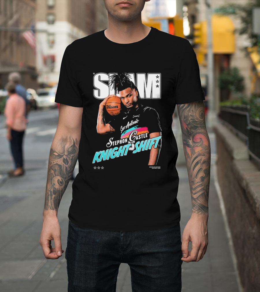 SLAM Stephon Castle San Antonio Spurs Knight Shift Basketball T-Shirt
