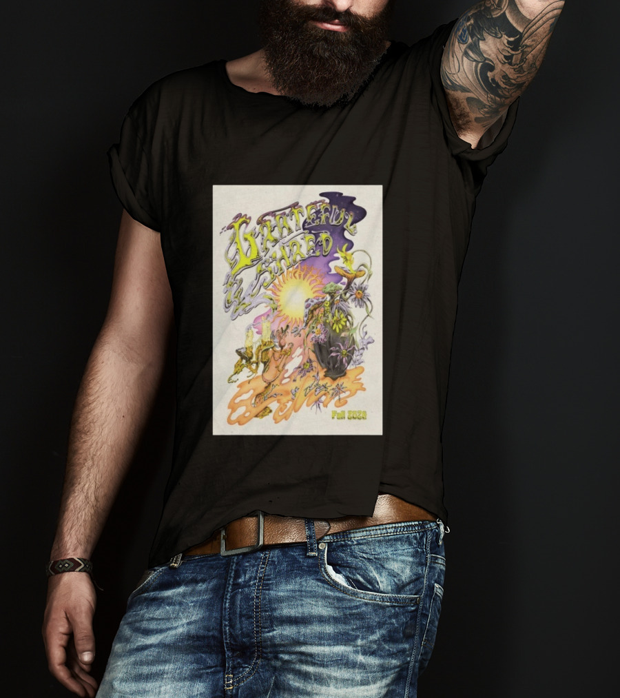Grateful Shred Fall 2026 Psychedelic Sunflowers And Mushrooms Tour T-Shirt