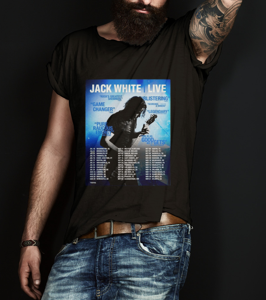 Jack White Live 2026 North America UK Ireland Tour Dates Washington DC Kickoff T-Shirt