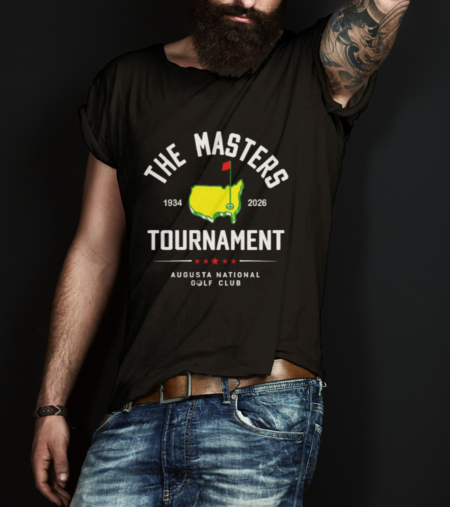 The Masters Tournament Augusta National Golf Club 1934 2026 Iconic Yellow Flag Map T-Shirt