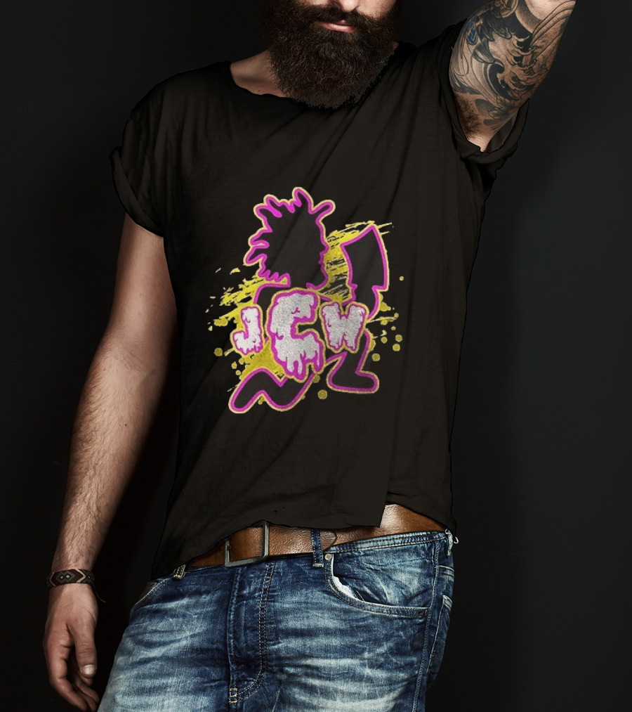 JCW Dani Mo Dino Myte Wrestler Iconic Wrestling Splatter T-Shirt