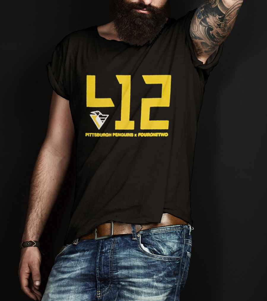 Pittsburgh Penguins 412 Fouronetwo Yellow Number T-Shirt