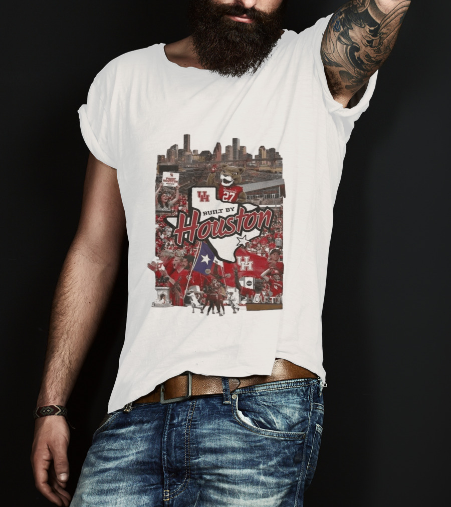 University Of Houston Cougar Pride Built By Houston Athletics City Skyline T-Shirt