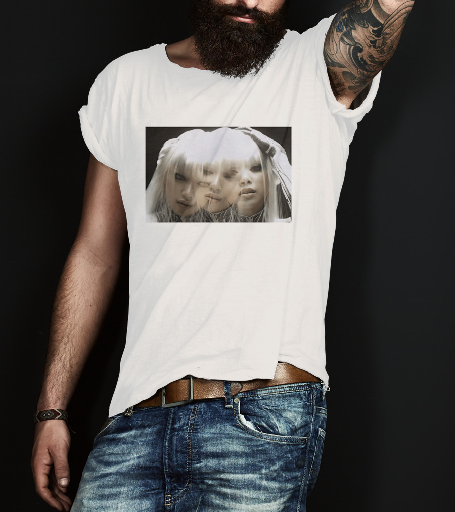 Lisa Bad Angel Gothic Aesthetic Triple Exposure Faces T-Shirt