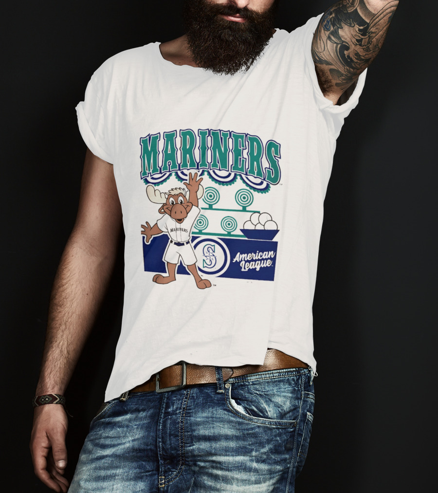 Seattle Mariners Moose Mascot American League 2026 Step Back Up T-Shirt