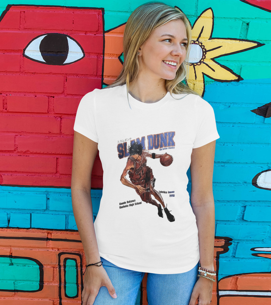 Slam Dunk Kaede Rukawa Shohoku High School Basketball Anime Character Japan T-Shirt