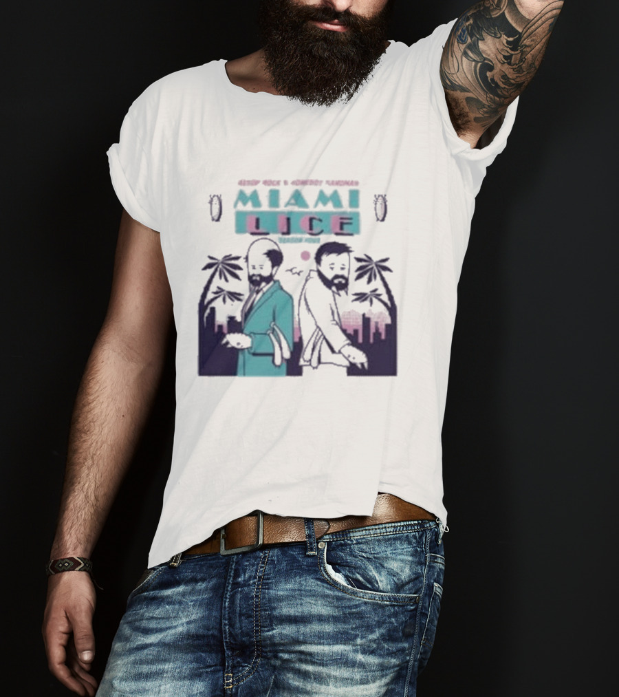 Aesop Rock Homeboy Sandman Miami Lice Retro Palm Trees 80s T-Shirt