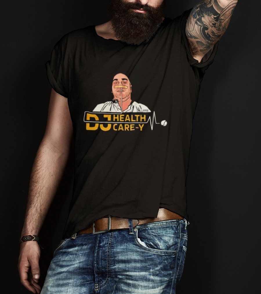 DJ Health Care Y With Medical Face Mask And Stethoscope Line T-Shirt