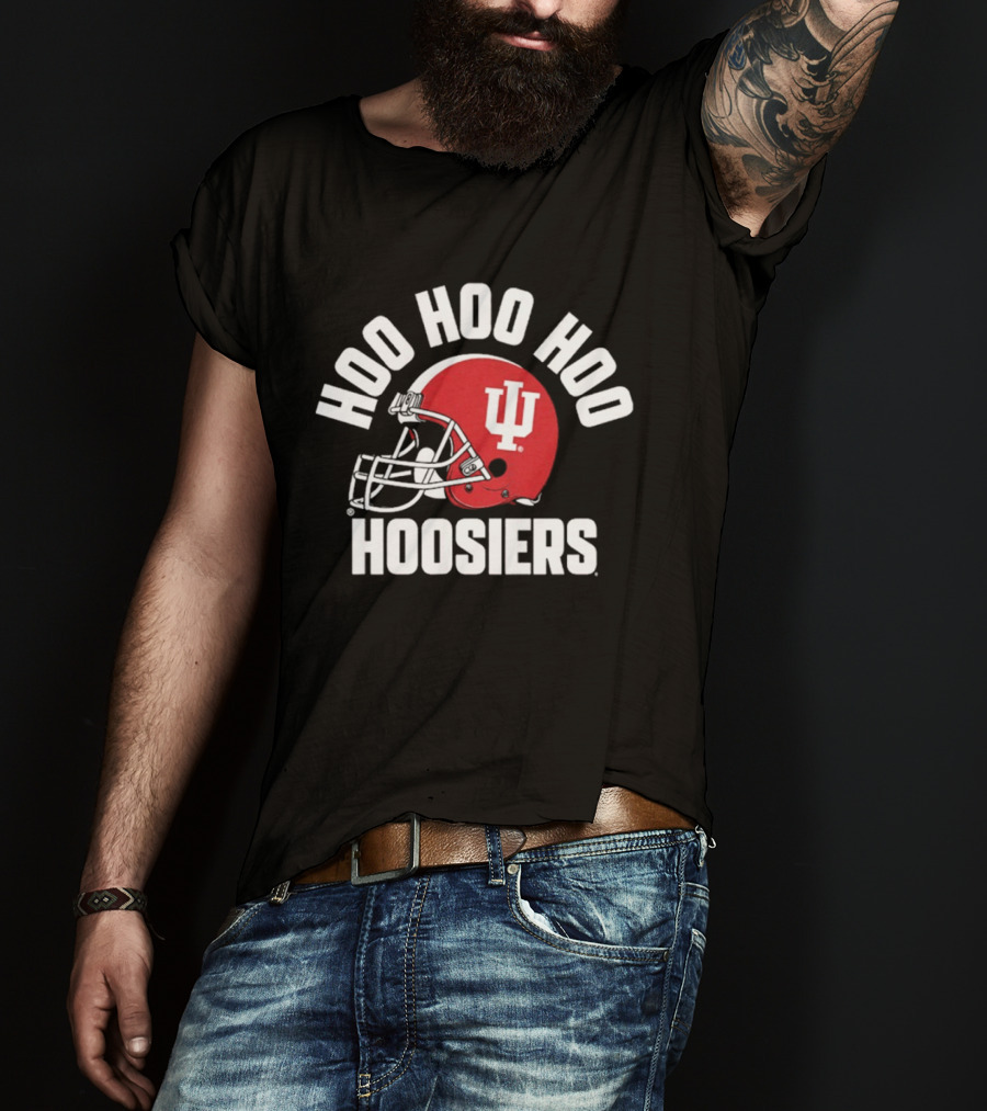 Indiana Hoosiers Hoo Hoo Hoo Football Helmet Logo Hoosiers T-Shirt