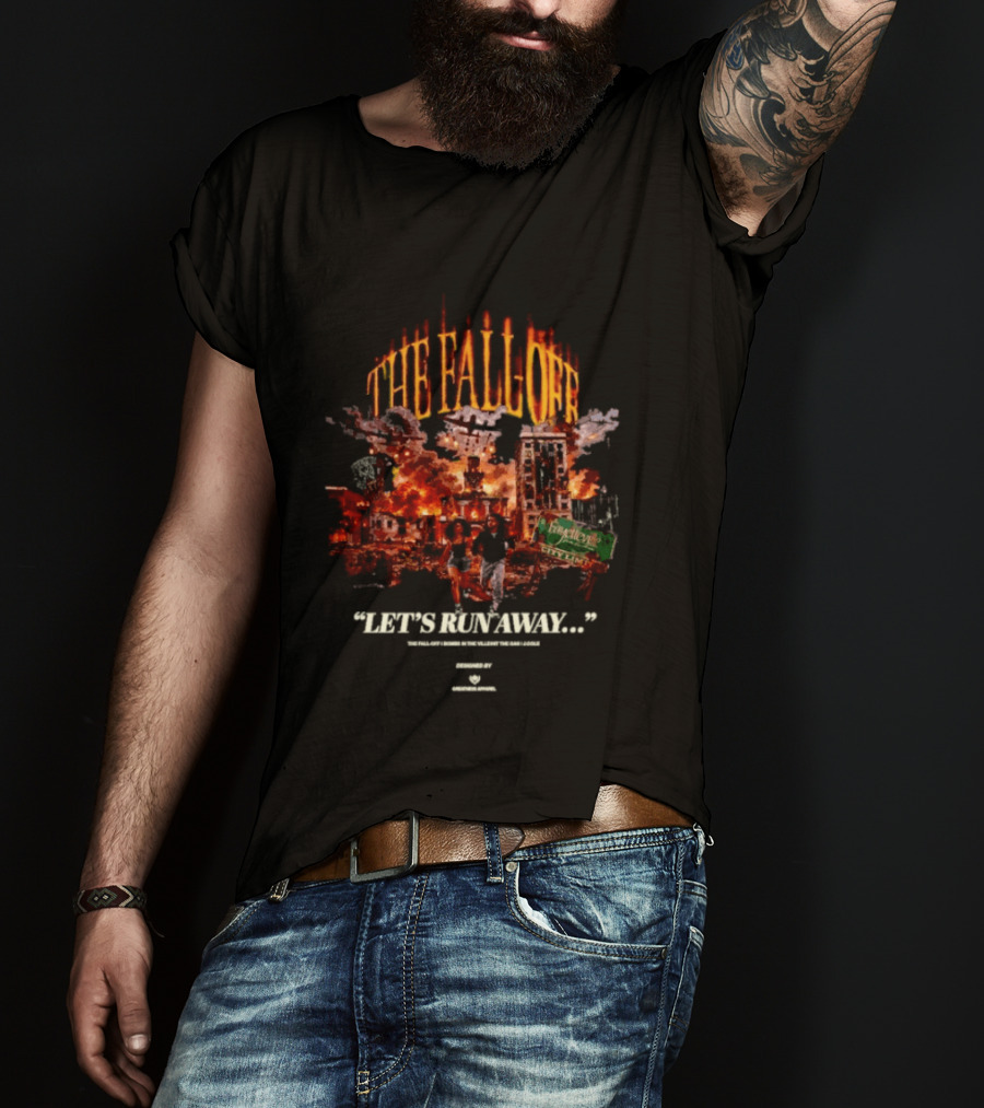 The Fall Off Let's Run Away Apocalyptic City Scene T-Shirt