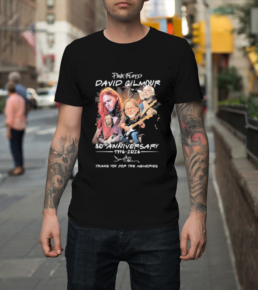Pink Floyd David Gilmour 80th Anniversary 1946 2026 Thank You For The Memories T-Shirt