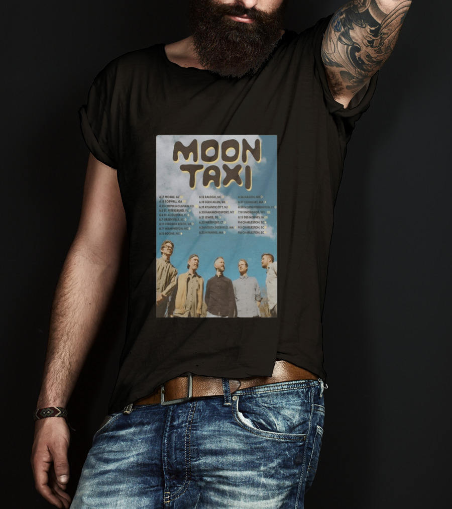 Moon Taxi 2026 Summer Tour Dates With Band Photo Sky T-Shirt