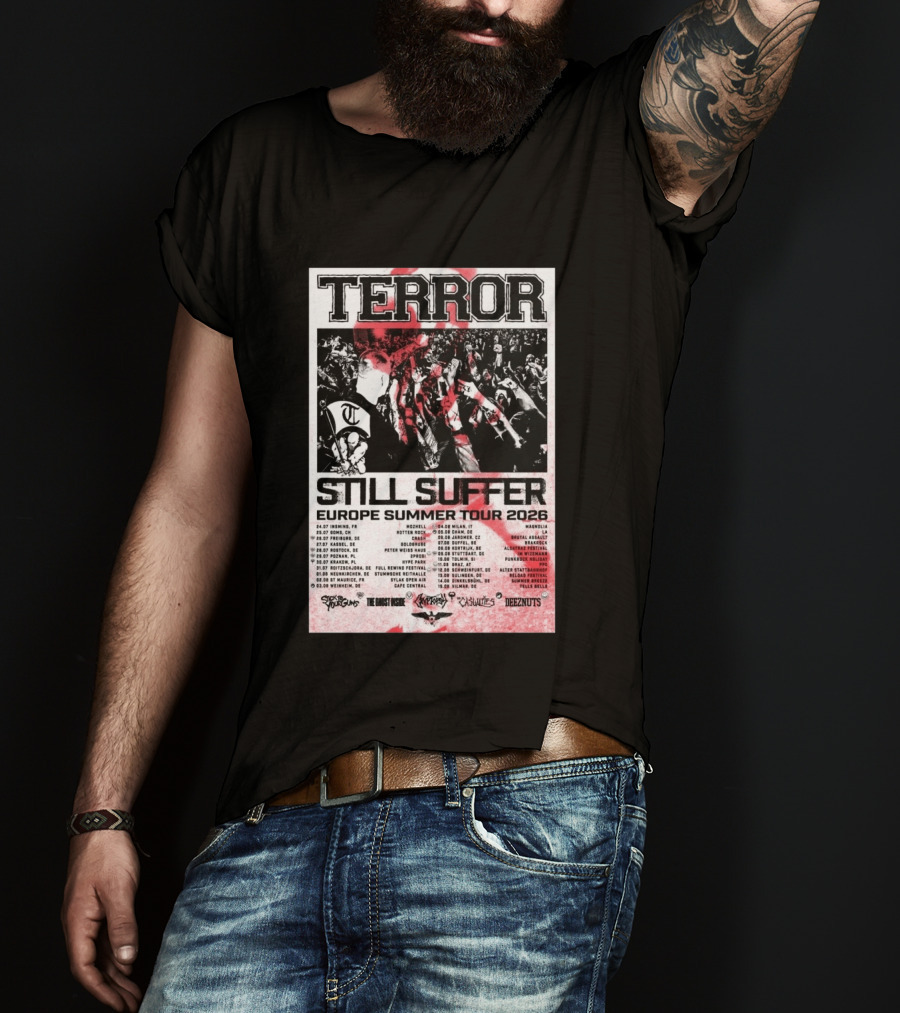 TERROR Still Suffer Europe Summer Tour 2026 With Stick To Your Guns And The Ghost Inside T-Shirt