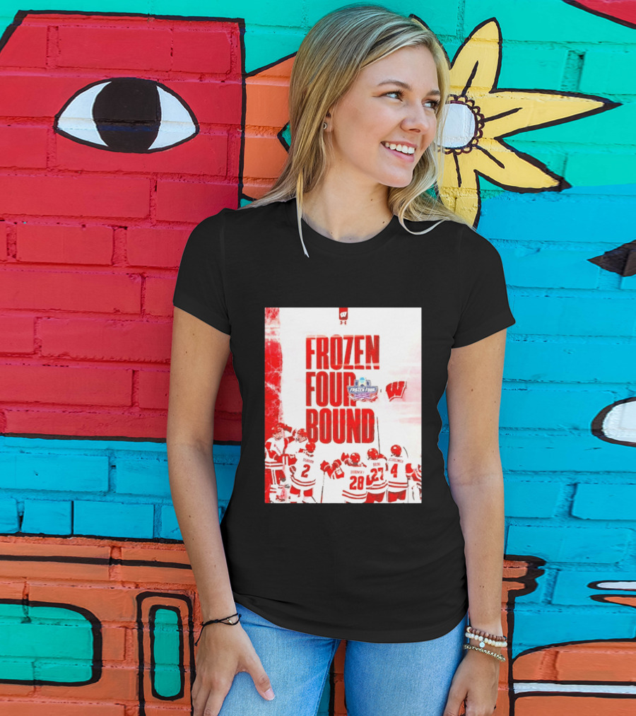 Frozen Four Bound Wisconsin Badgers Men's Ice Hockey Team Celebration T-Shirt