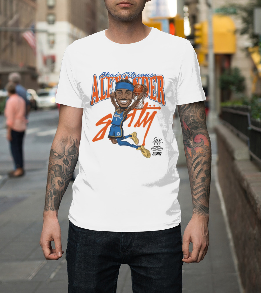 Shai Gilgeous Alexander Oklahoma City Basketball Dunk By Grip Fly T-Shirt