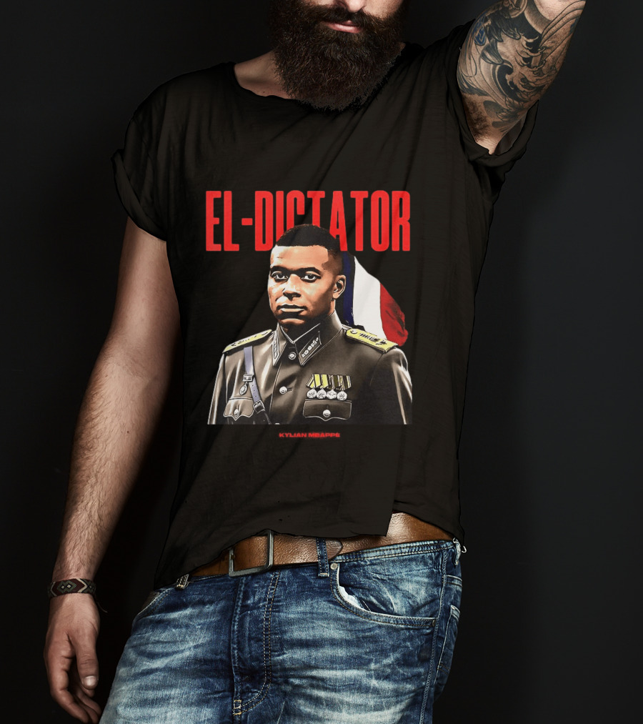 Kylian Mbappé El Dictator Military Uniform French Flag T-Shirt