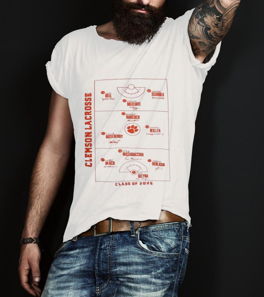 Clemson Lacrosse Field Diagram Class Of 2026 T-Shirt