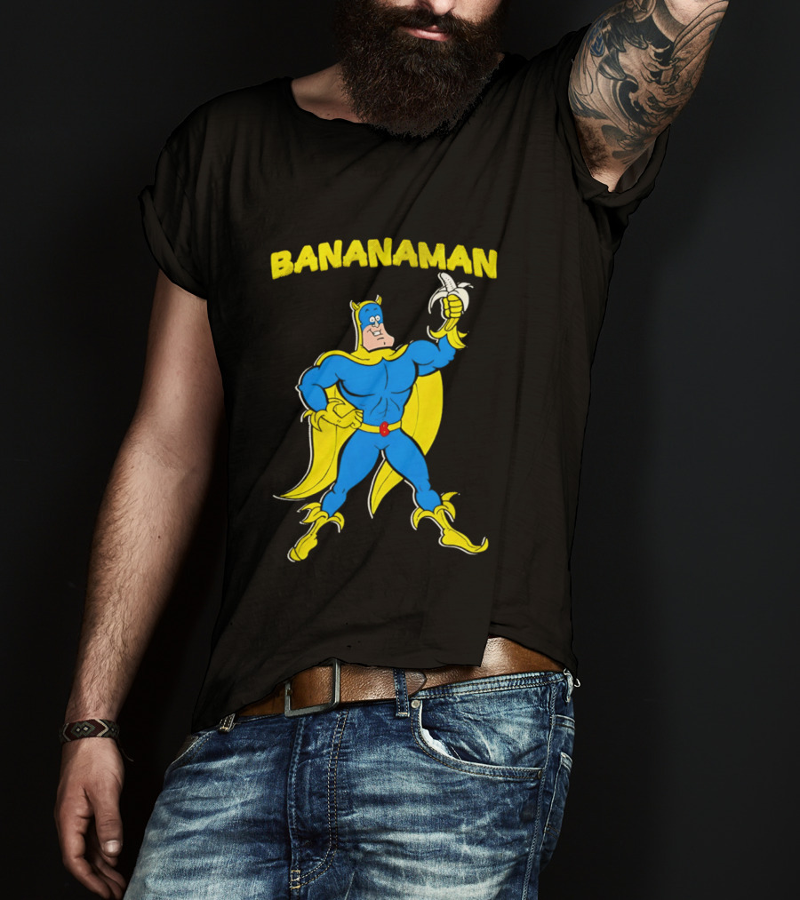 Bananaman Cartoon Superhero With Banana T-Shirt
