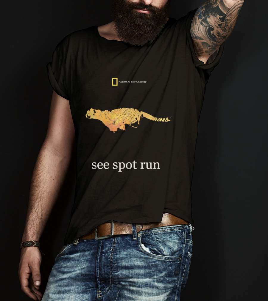 National Geographic See Spot Run Cheetah 2000s T-Shirt