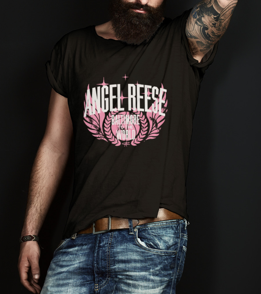 Angel Reese Baltimore To The World Laurel Wings Star Motif T-Shirt