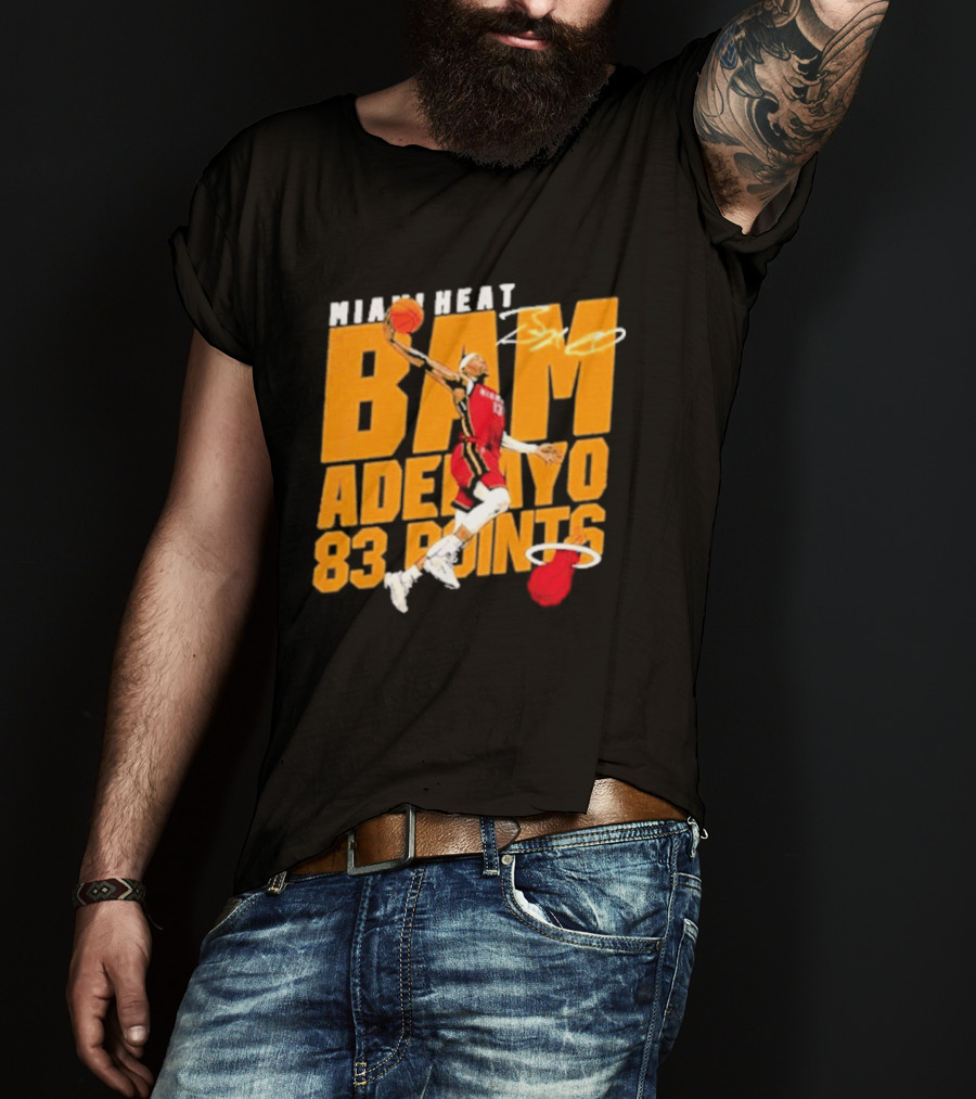 Miami Heat Bam Adebayo Slam Dunk 83 Points T-Shirt