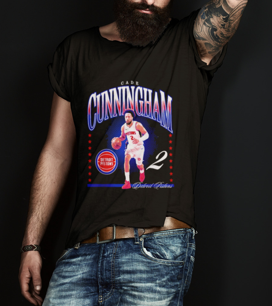 Cade Cunningham Detroit Pistons Star 2 Basketball T-Shirt
