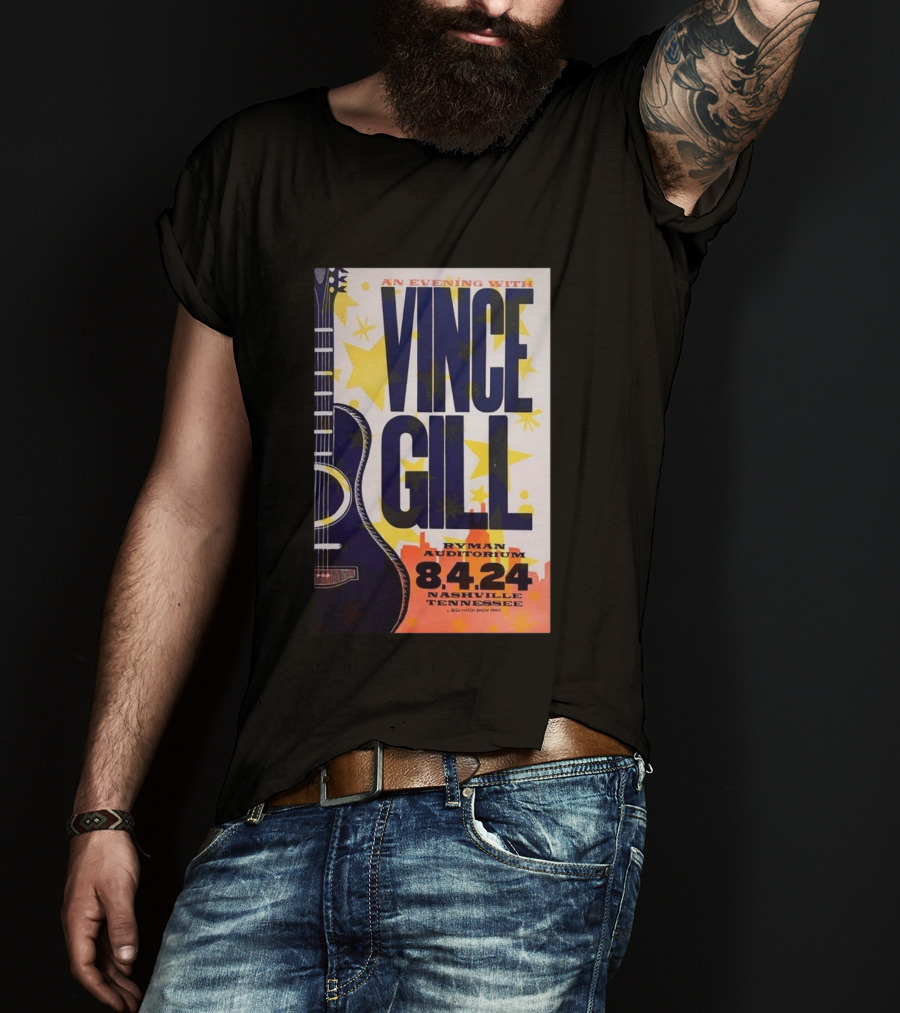 An Evening With Vince Gill Ryman Auditorium 8.4.24 Nashville Tennessee T-Shirt