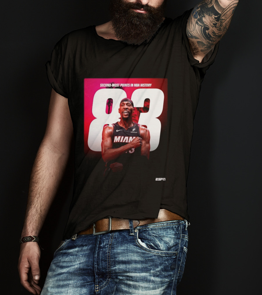 Bam Adebayo 83 Second Most Points NBA History Miami ESPN T-Shirt