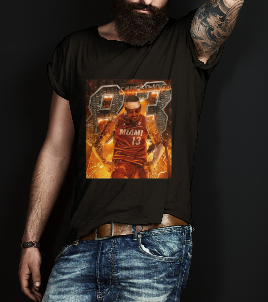 Carrer High 83 Miami Heat Bam Adebayo Goes Nuclear NBA Second Most Points T-Shirt