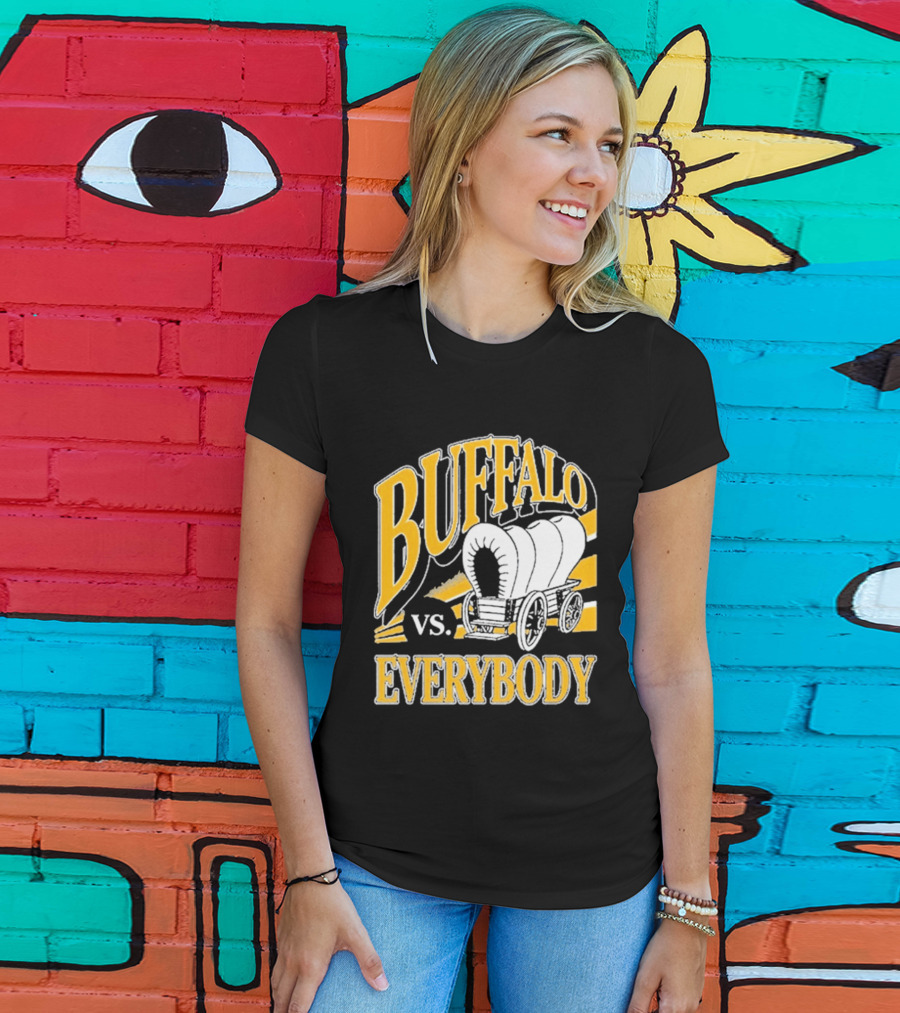 Buffalo Vs. Everybody Spittin' Chiclets Covered Wagon T-Shirt