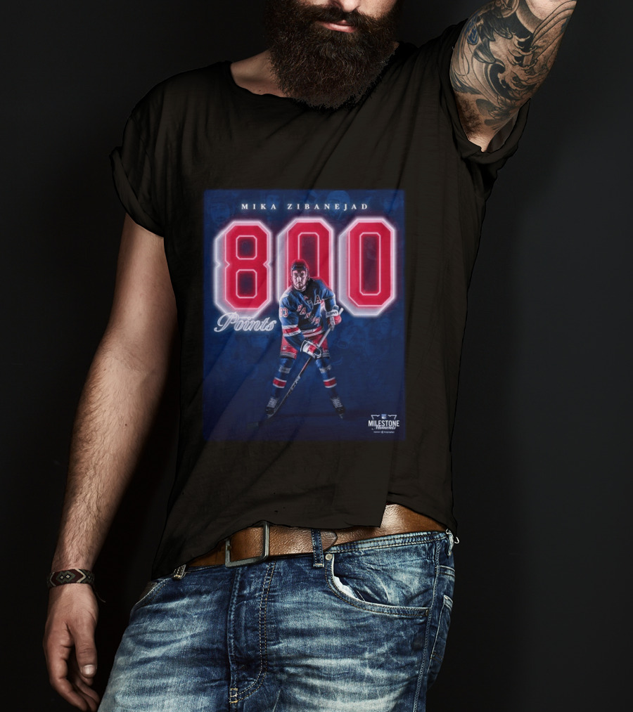 Mika Zibanejad 800 Points New York Rangers Milestone Moment T-Shirt
