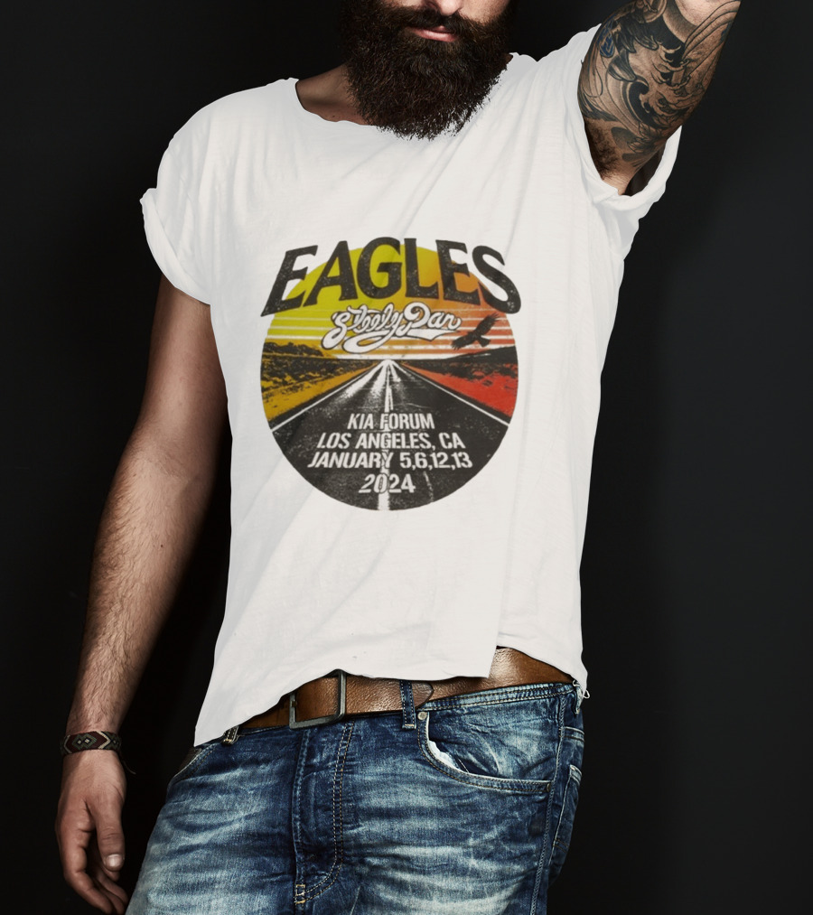 Eagles Steely Dan Kia Forum Los Angeles January 2024 Tour T-Shirt
