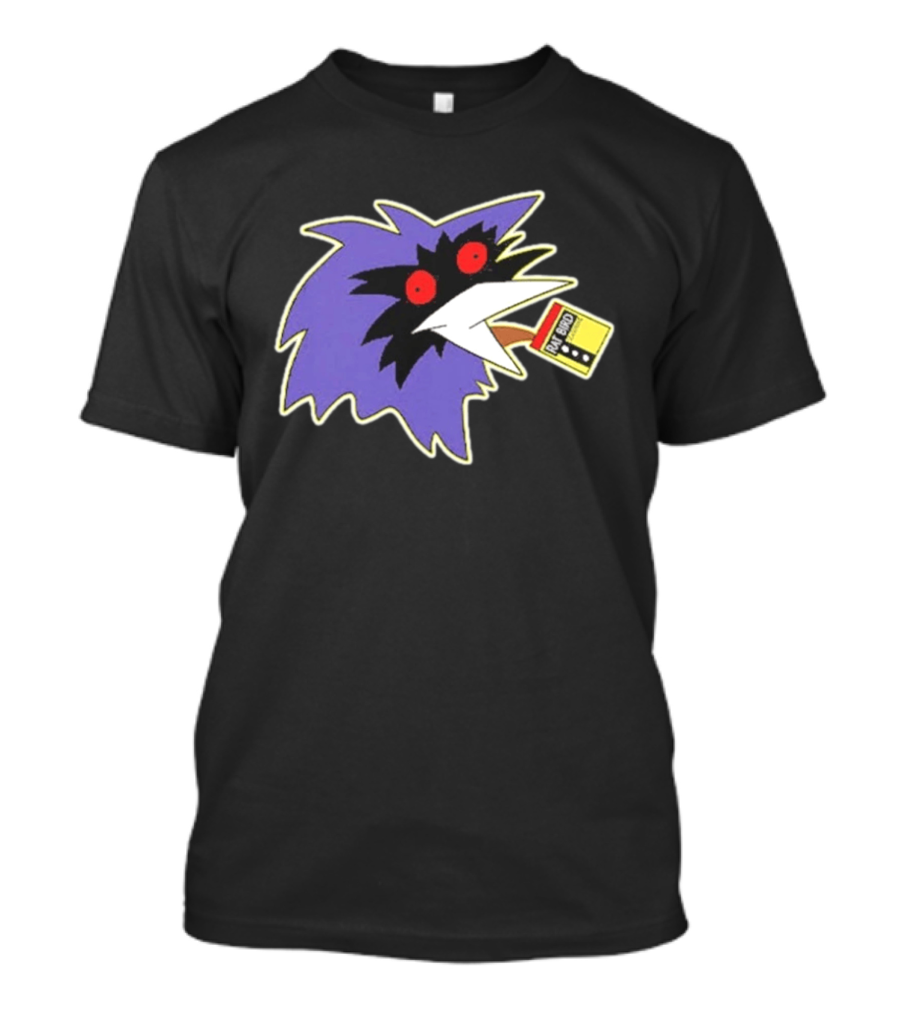 Rat Bird Old Bay Seasoning Meme Yellow Box Purple Creature Red Eyes T-Shirt
