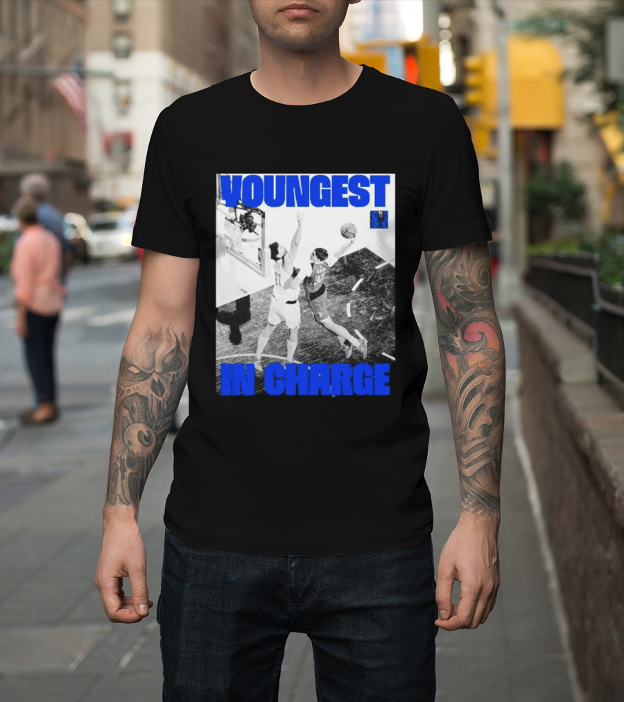 Youngest In Charge Cooper Flagg Dallas Mavericks Dunk T-Shirt